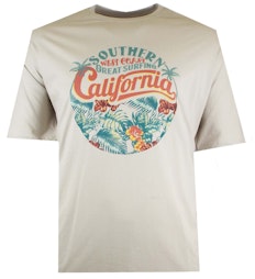 T-Shirt mit Spionage-California-Print Ecru